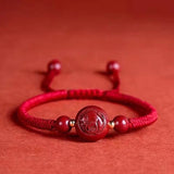 Cinnabar Beads Bracelet Raw Ore Zodiac Strap Birth Year Couple Ornament