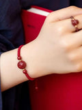 Cinnabar Beads Bracelet Raw Ore Zodiac Strap Birth Year Couple Ornament