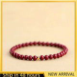 Natural Cinnabar Bracelet 4mm Bead Lucky Fortune Tai Sui Gift