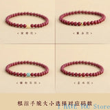Natural Cinnabar Bracelet 4mm Bead Lucky Fortune Tai Sui Gift