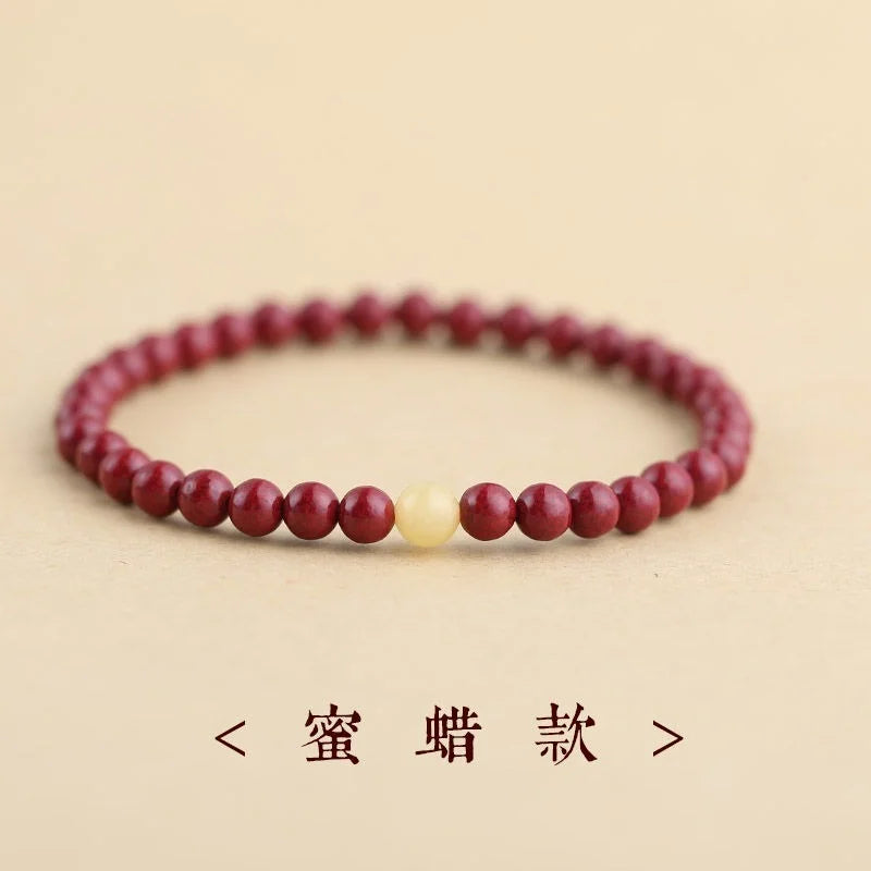Natural Cinnabar Bracelet 4mm Bead Lucky Fortune Tai Sui Gift