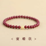 Natural Cinnabar Bracelet 4mm Bead Lucky Fortune Tai Sui Gift