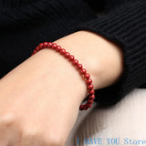Natural Cinnabar Bracelet 4mm Bead Lucky Fortune Tai Sui Gift
