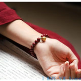 Natural Cinnabar Bracelet Purple Sand Copper Bell Bracelet