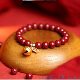 Natural Cinnabar Bracelet Purple Sand Copper Bell Bracelet
