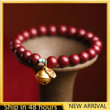 Natural Cinnabar Bracelet Purple Sand Copper Bell Bracelet