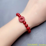 Natural Cinnabar Bracelet for Men and Women