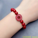 Natural Cinnabar Bracelet for Men and Women