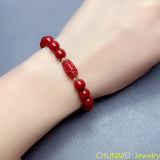 Natural Cinnabar Bracelet for Men and Women