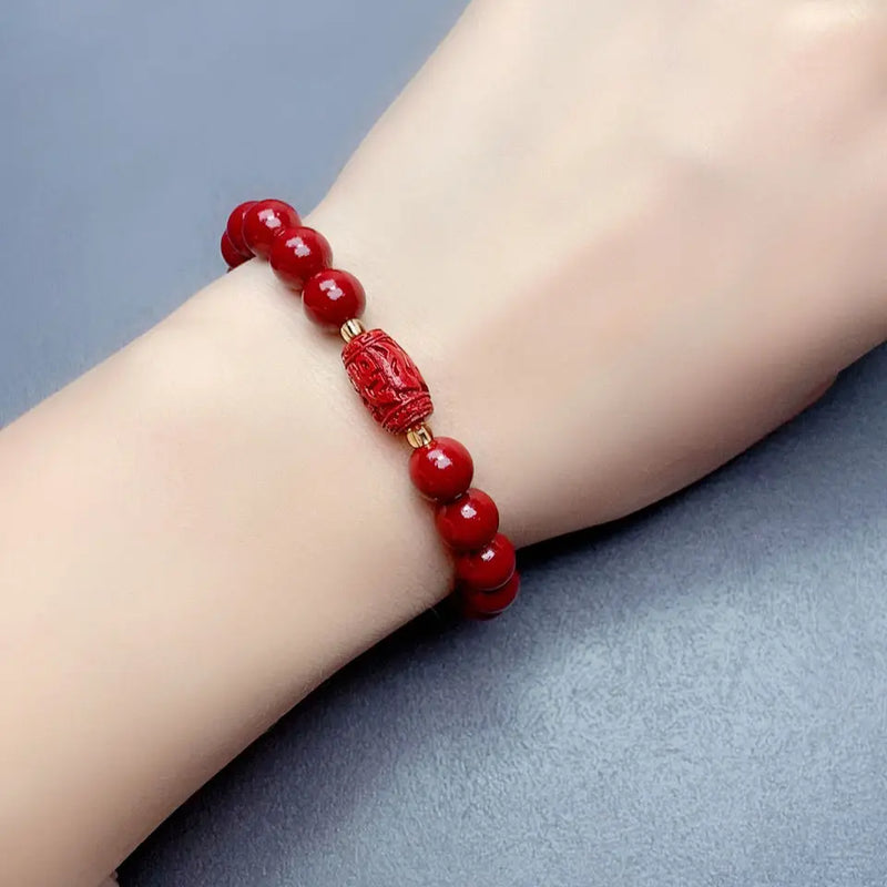 Natural Cinnabar Bracelet for Men and Women