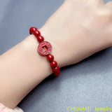 Natural Cinnabar Bracelet for Men and Women