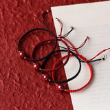 Cinnabar Crystal Red Woven Bracelets for Women Men