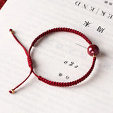 Cinnabar Crystal Red Woven Bracelets for Women Men