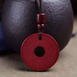 Natural Cinnabar Double Pixiu Buckle Pendant Carved Amulet Men Women Jewelry