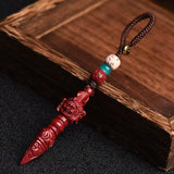 Cinnabar Vajra Monster Subduing Club Pendant