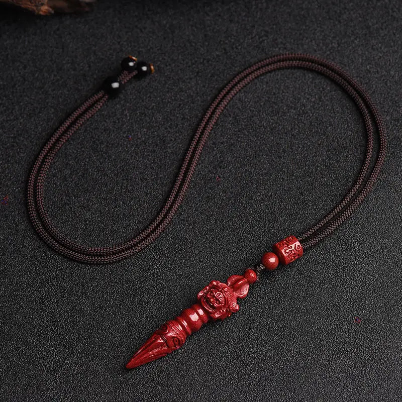 Cinnabar Vajra Monster Subduing Club Pendant