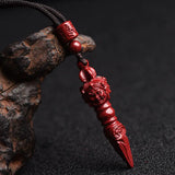 Cinnabar Vajra Monster Subduing Club Pendant