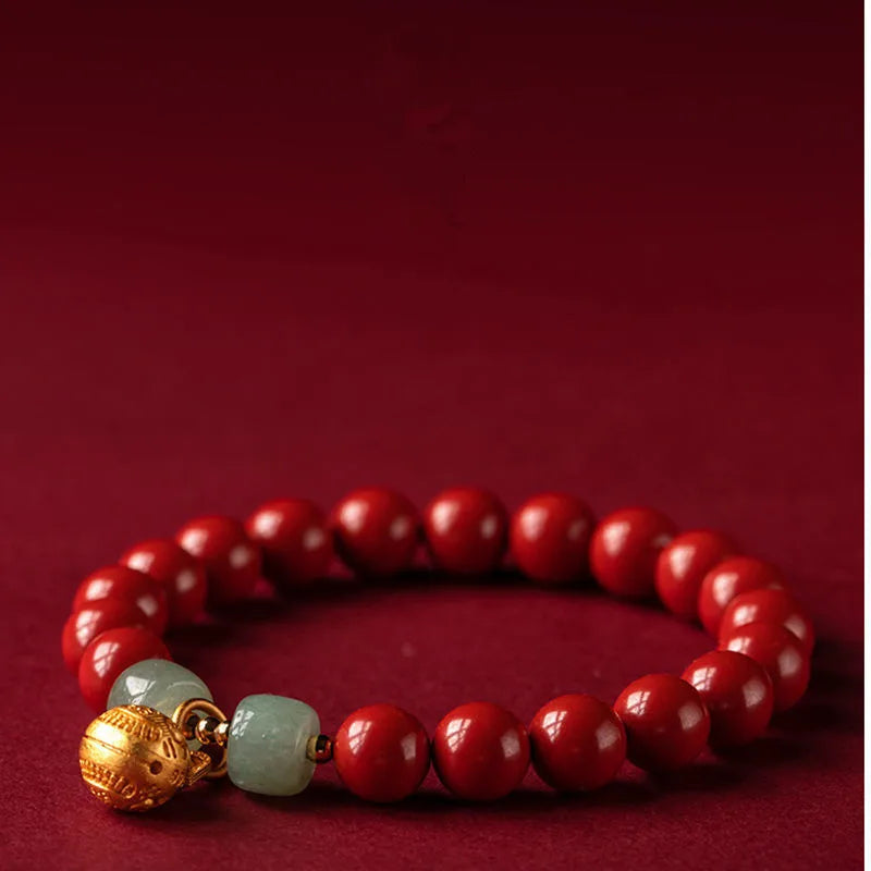 Natural Cinnabar Brass Amulet Bracelet Women's Bracelet Jewelry