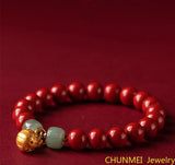 Natural Cinnabar Brass Amulet Bracelet Women's Bracelet Jewelry