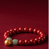 Natural Cinnabar Brass Amulet Bracelet Women's Bracelet Jewelry