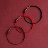 Cinnabar Infinity Symbol Red String Bracelet Buddha Protection