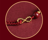 Cinnabar Infinity Symbol Red String Bracelet Buddha Protection