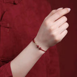 Cinnabar Infinity Symbol Red String Bracelet Buddha Protection