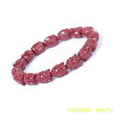 High Content Cinnabar Buddha Head Bracelet Handmade