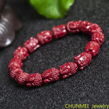 High Content Cinnabar Buddha Head Bracelet Handmade