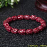 High Content Cinnabar Buddha Head Bracelet Handmade