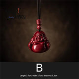 Cinnabar Purple Maitreya Buddha Pendant Fine Jewelry Charms Amulets