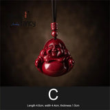 Cinnabar Purple Maitreya Buddha Pendant Fine Jewelry Charms Amulets