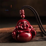Cinnabar Purple Maitreya Buddha Pendant Fine Jewelry Charms Amulets
