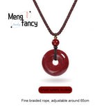 Cinnabar Purple Sand Safe Buckle Pendant Wedding Souvenir Engraver Fine Jewelry