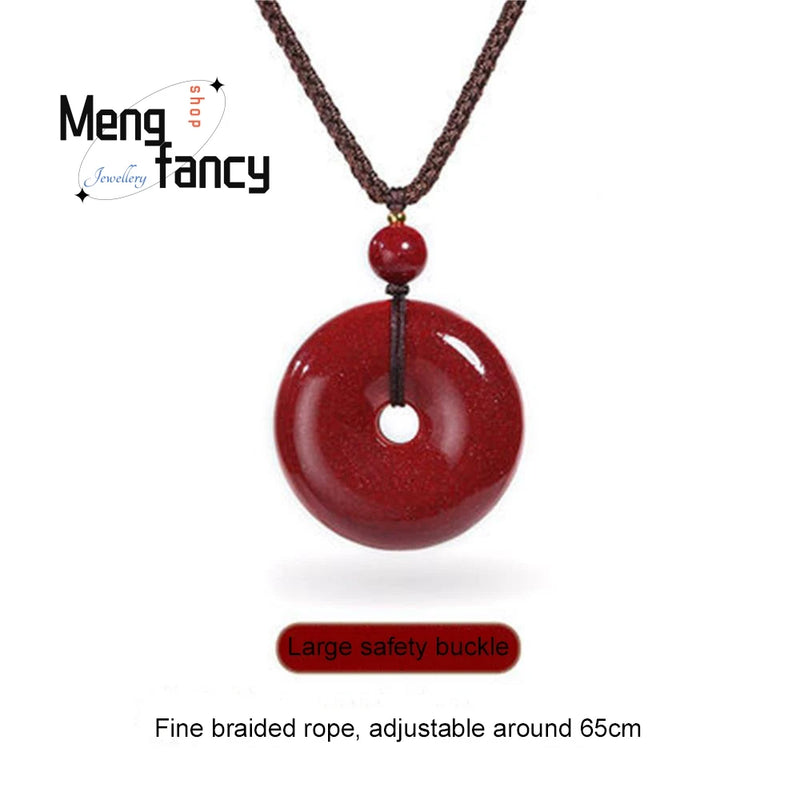 Cinnabar Purple Sand Safe Buckle Pendant Wedding Souvenir Engraver Fine Jewelry