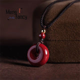 Cinnabar Purple Sand Safe Buckle Pendant Wedding Souvenir Engraver Fine Jewelry