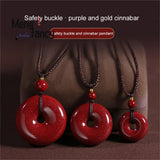 Cinnabar Purple Sand Safe Buckle Pendant Wedding Souvenir Engraver Fine Jewelry