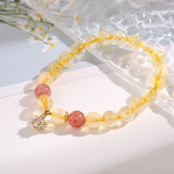 Citrine Bracelet for Women Beaded Jewelry Natural Stone Beads Health Protection