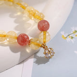 Citrine Bracelet for Women Beaded Jewelry Natural Stone Beads Health Protection