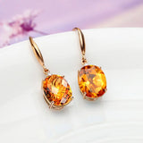 Natural Citrine 14K Yellow Drop Earrings for Women