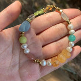Natural Citrine Amazonite Bracelet Stone Irregular Jewelry