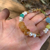 Natural Citrine Amazonite Bracelet Stone Irregular Jewelry