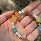 Natural Citrine Amazonite Bracelet Stone Irregular Jewelry