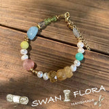 Natural Citrine Amazonite Bracelet Stone Irregular Jewelry