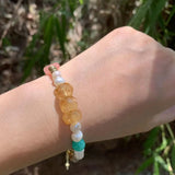 Natural Citrine Amazonite Bracelet Stone Irregular Jewelry