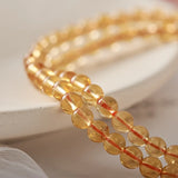 Natural Citrine Beaded Multi-Wrap Bracelet Yellow Crystal