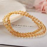 Natural Citrine Beaded Multi-Wrap Bracelet Yellow Crystal