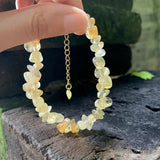 Natural Citrine Bracelet Yellow Stone Irregular Jewelry GEM Beads