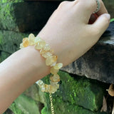 Natural Citrine Bracelet Yellow Stone Irregular Jewelry GEM Beads