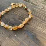 Natural Citrine Bracelet Irregular Stone Jewelry GEM Beads